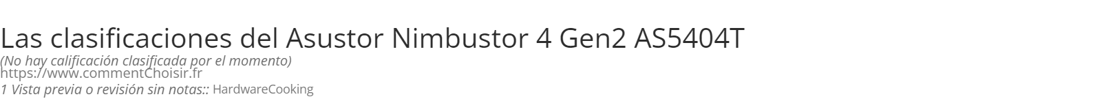 Ratings Asustor Nimbustor 4 Gen2 AS5404T