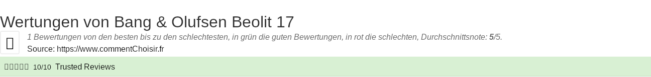 Ratings Bang & Olufsen Beolit 17