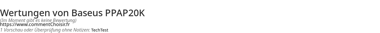 Ratings Baseus PPAP20K