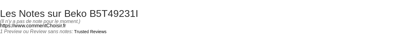 Ratings Beko B5T49231I