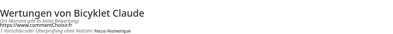 Ratings Bicyklet Claude