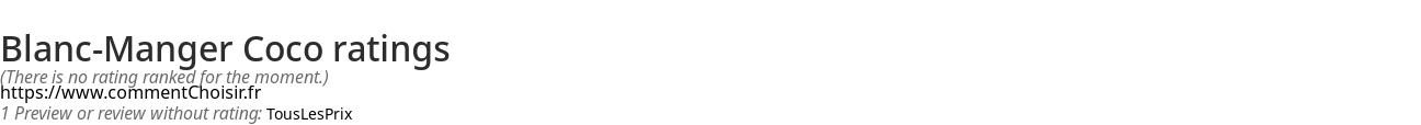 Ratings Blanc-Manger Coco