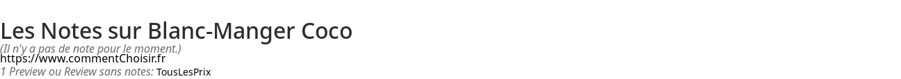 Ratings Blanc-Manger Coco