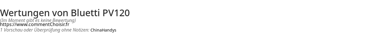 Ratings Bluetti PV120