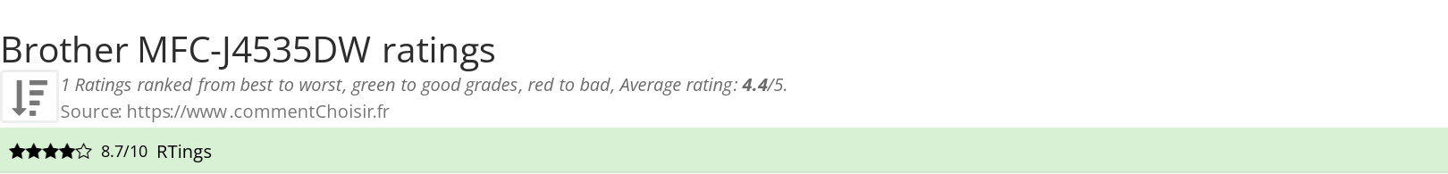 Ratings Brother MFC-J4535DW