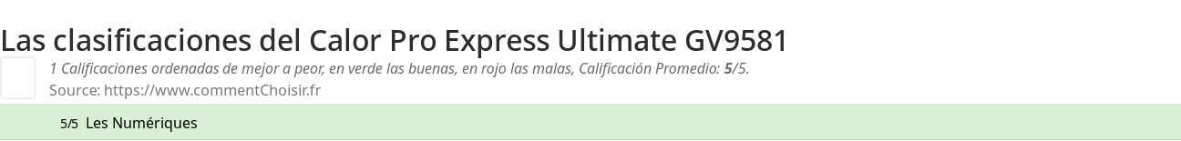 Ratings Calor Pro Express Ultimate GV9581