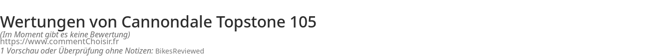 Ratings Cannondale Topstone 105