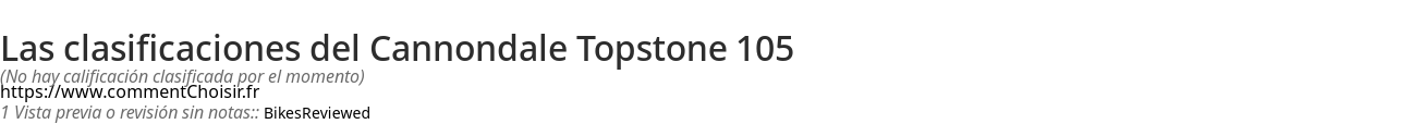 Ratings Cannondale Topstone 105