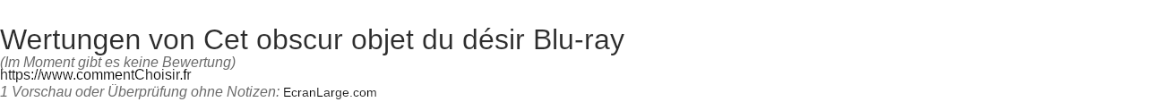 Ratings Cet obscur objet du dsir Blu-ray