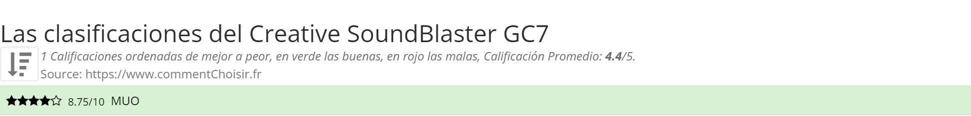 Ratings Creative SoundBlaster GC7