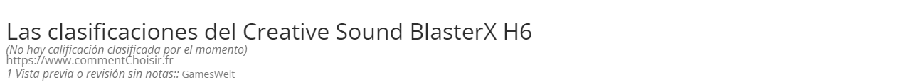 Ratings Creative Sound BlasterX H6