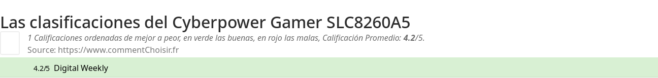 Ratings Cyberpower Gamer SLC8260A5