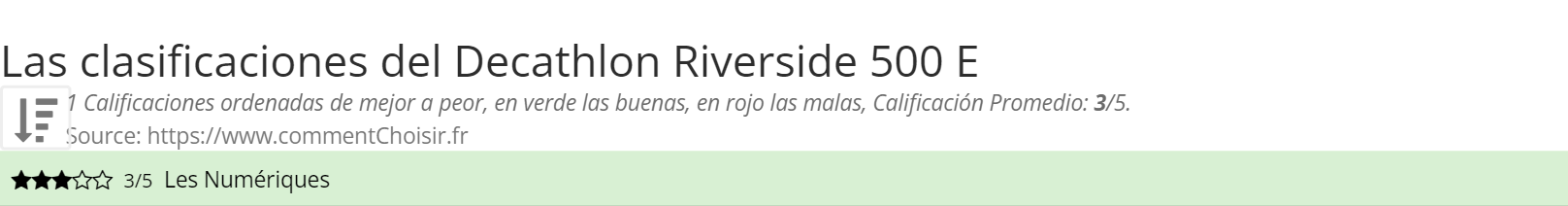 Ratings Decathlon Riverside 500 E
