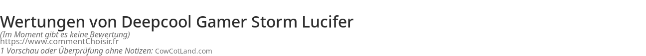 Ratings Deepcool Gamer Storm Lucifer