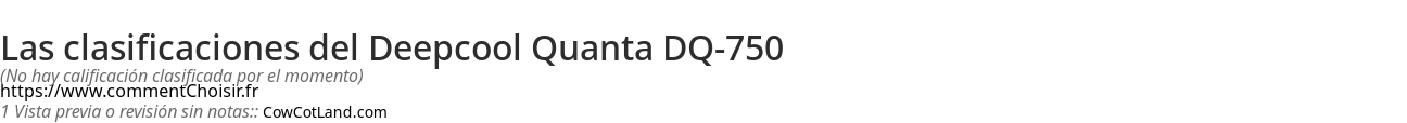 Ratings Deepcool Quanta DQ-750
