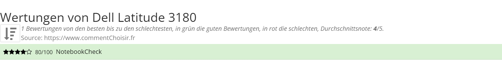Ratings Dell Latitude 3180