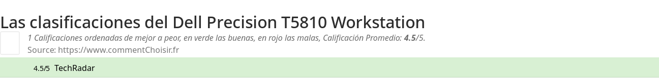 Ratings Dell Precision T5810 Workstation