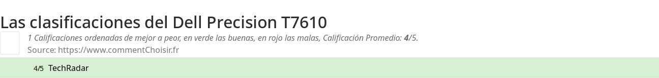 Ratings Dell Precision T7610