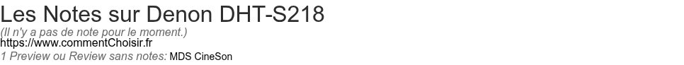 Ratings Denon DHT-S218