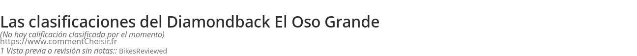 Ratings Diamondback El Oso Grande