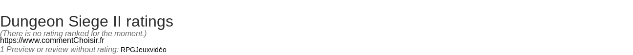 Ratings Dungeon Siege II