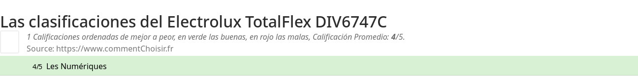 Ratings Electrolux TotalFlex DIV6747C