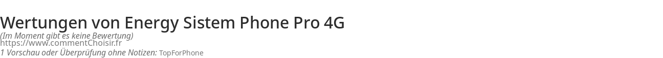 Ratings Energy Sistem Phone Pro 4G