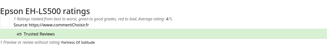 Ratings Epson EH-LS500