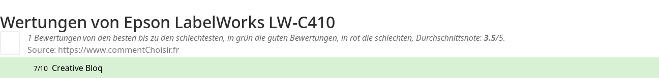 Ratings Epson LabelWorks LW-C410