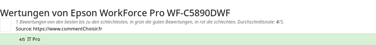 Ratings Epson WorkForce Pro WF-C5890DWF