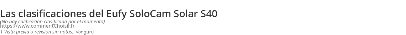 Ratings Eufy SoloCam Solar S40