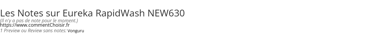 Ratings Eureka RapidWash NEW630