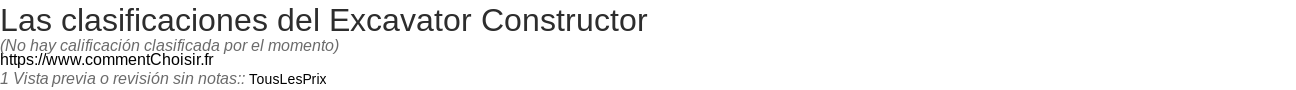 Ratings Excavator Constructor