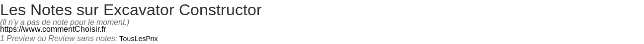 Ratings Excavator Constructor