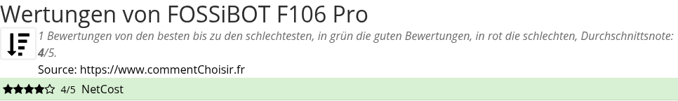 Ratings FOSSiBOT F106 Pro