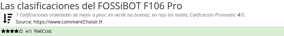 Ratings FOSSiBOT F106 Pro