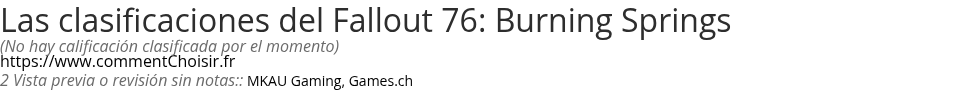 Ratings Fallout 76: Burning Springs
