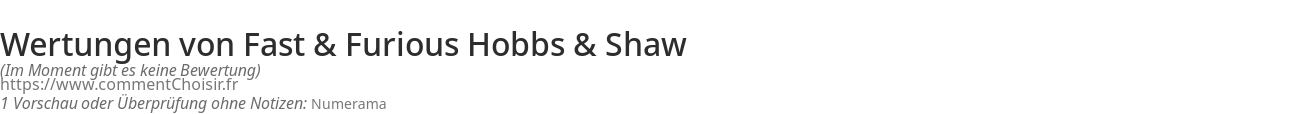 Ratings Fast & Furious Hobbs & Shaw