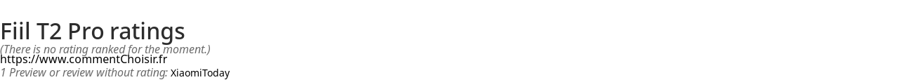 Ratings Fiil T2 Pro