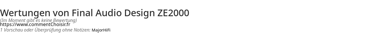 Ratings Final Audio Design ZE2000