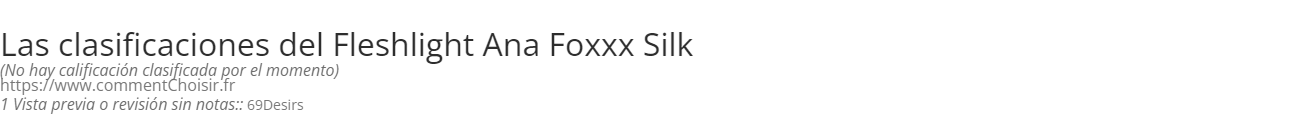 Ratings Fleshlight Ana Foxxx Silk