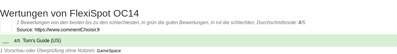 Ratings FlexiSpot OC14