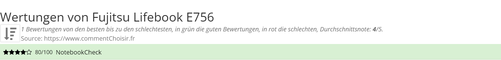 Ratings Fujitsu Lifebook E756