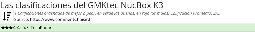 Ratings GMKtec NucBox K3