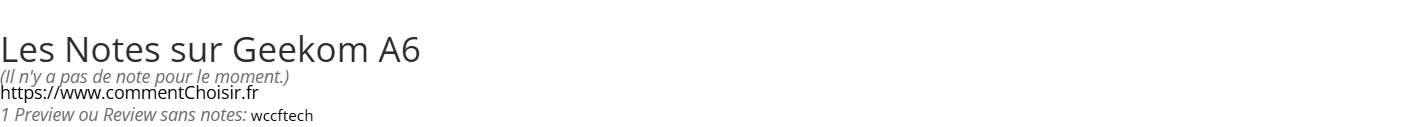 Ratings Geekom A6