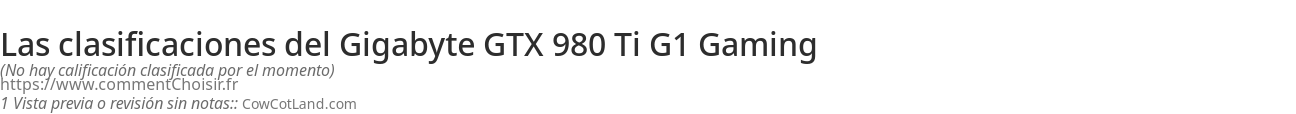 Ratings Gigabyte GTX 980 Ti G1 Gaming