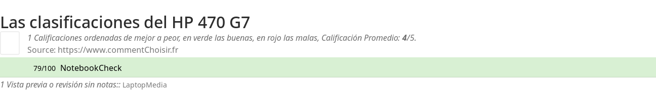 Ratings HP 470 G7