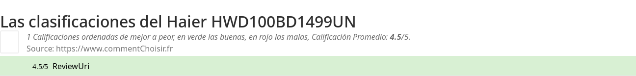Ratings Haier HWD100BD1499UN