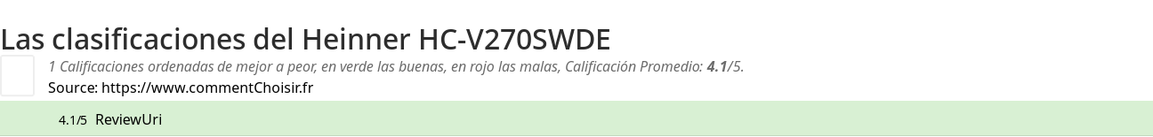 Ratings Heinner HC-V270SWDE