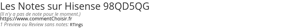Ratings Hisense 98QD5QG